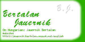 bertalan jauernik business card